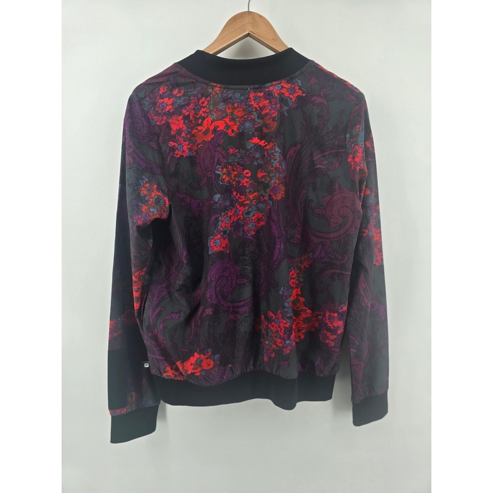 Fabletics Bomber Jacket Large Paisley Floral Snap… - image 4